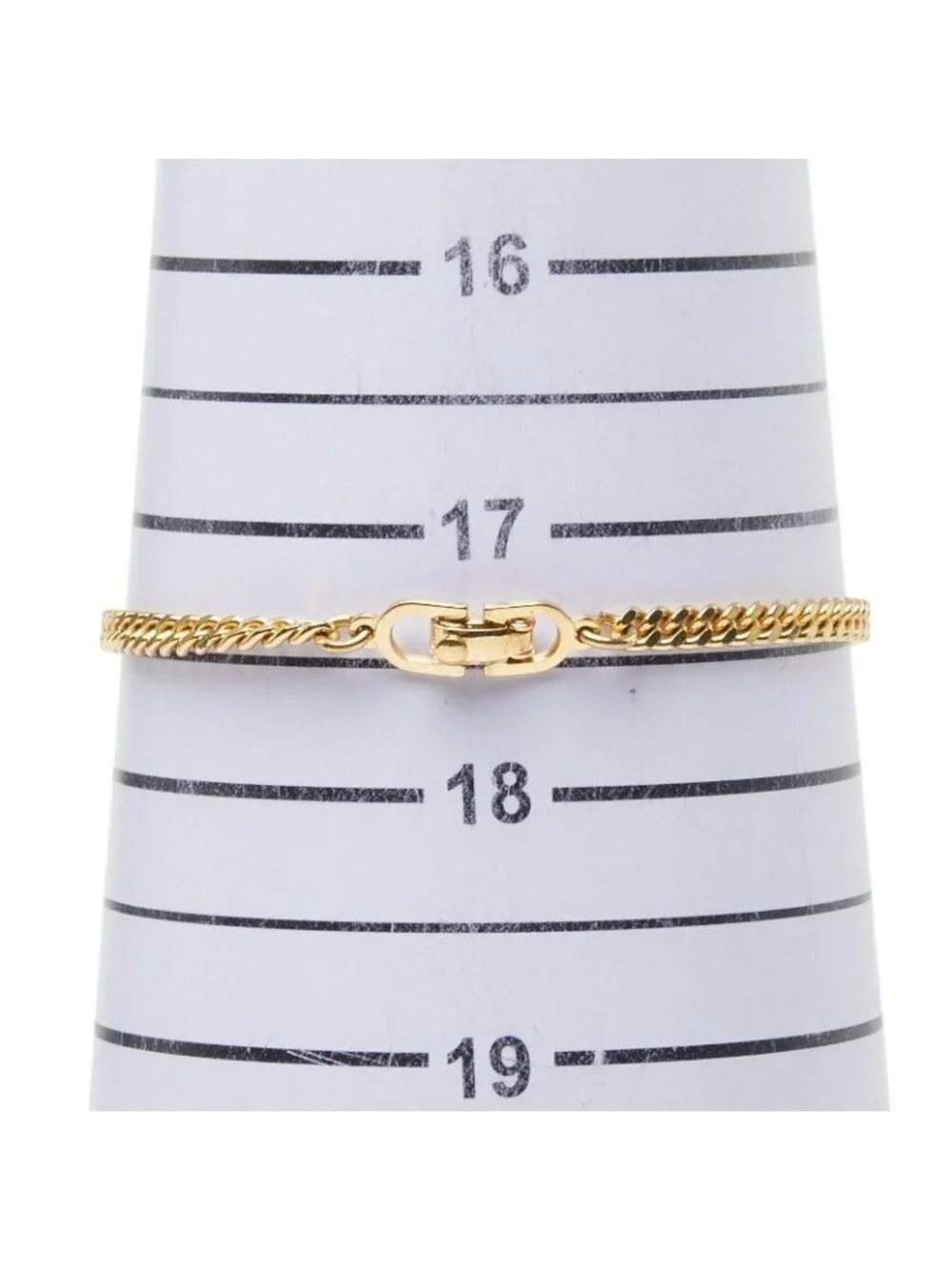 Dior CD Logo Chain Bracelet Gold Plated Rhinestone